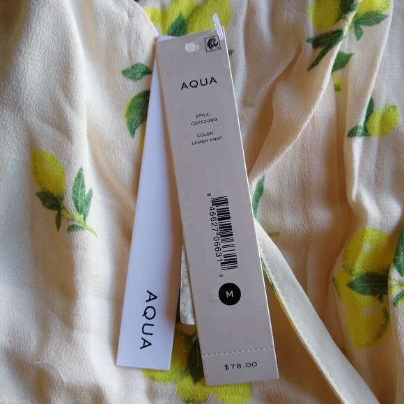 Bloomingdale's Aqua Faux Wrap Dress NWT - Picture 4 of 5